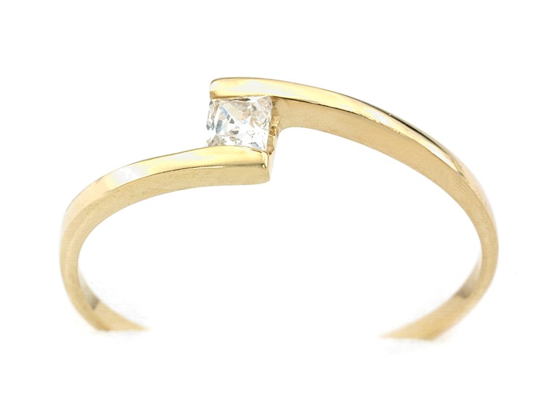 Złoty pierścionek z cyrkonią - 7406