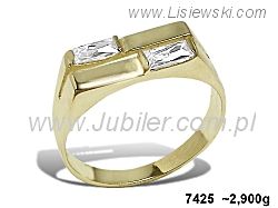 Złoty Pierścionek z cyrkoniami żółte złoto proba 585 - 7425 - 1