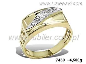 Złoty Pierścionek z cyrkoniami żółte złoto próby 585 - 7430 - 1