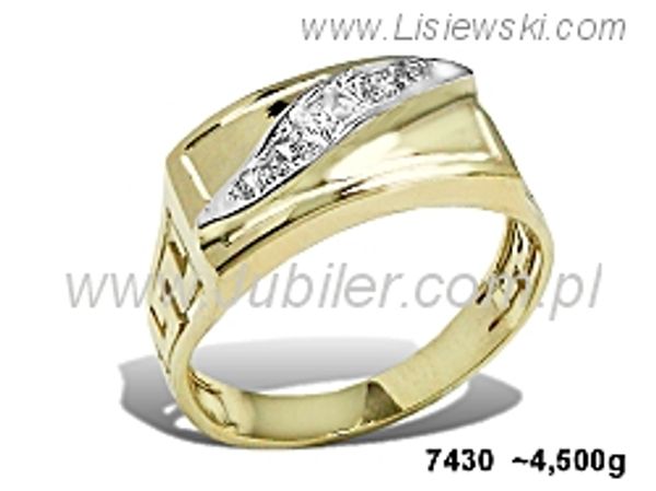Złoty Pierścionek z cyrkoniami żółte złoto próby 585 - 7430