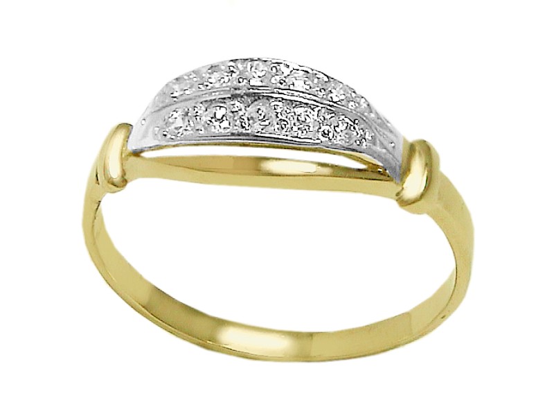 Złoty pierścionek z cyrkoniami żółte złoto - 7436