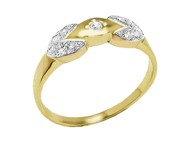 Złoty pierścionek z cyrkoniami żółte złoto - 7437