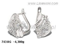 Kolczyki srebrne cyrkonie biżuteria srebro 925 - 743ag - 1