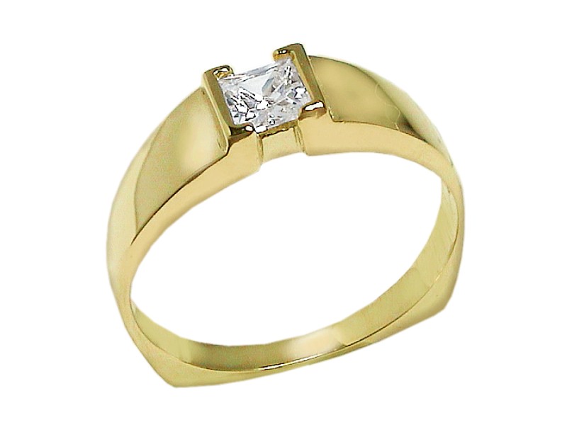 Złoty pierścionek z cyrkonią żółte złoto - 7440