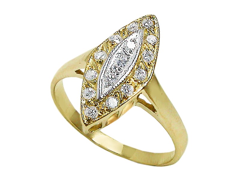 Złoty pierścionek z cyrkoniami - 7444