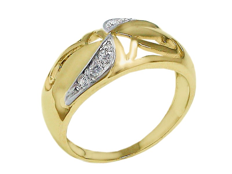 Złoty pierścionek z cyrkoniami - 7446