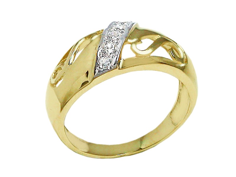 Złoty pierścionek z cyrkoniami - 7447