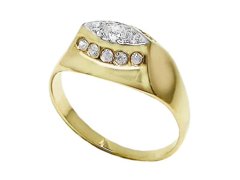 Złoty pierścionek z cyrkoniami - 7451