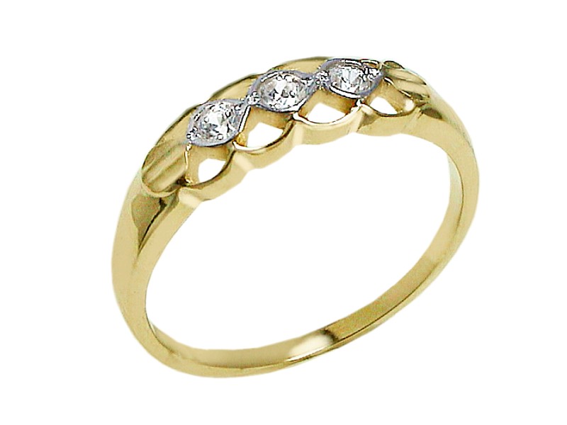Złoty pierścionek z cyrkoniami - 7453