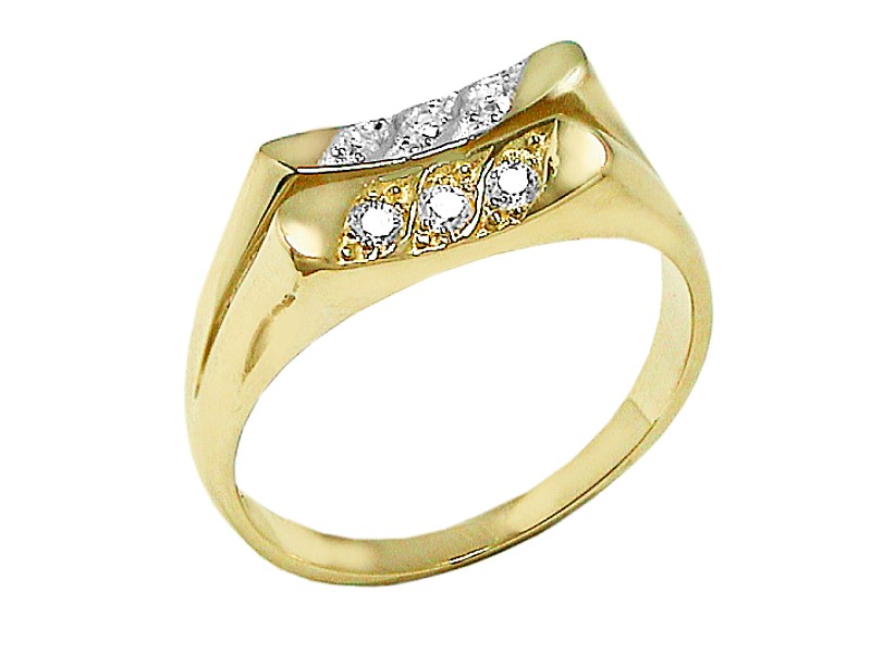 Złoty pierścionek z cyrkoniami - 7454