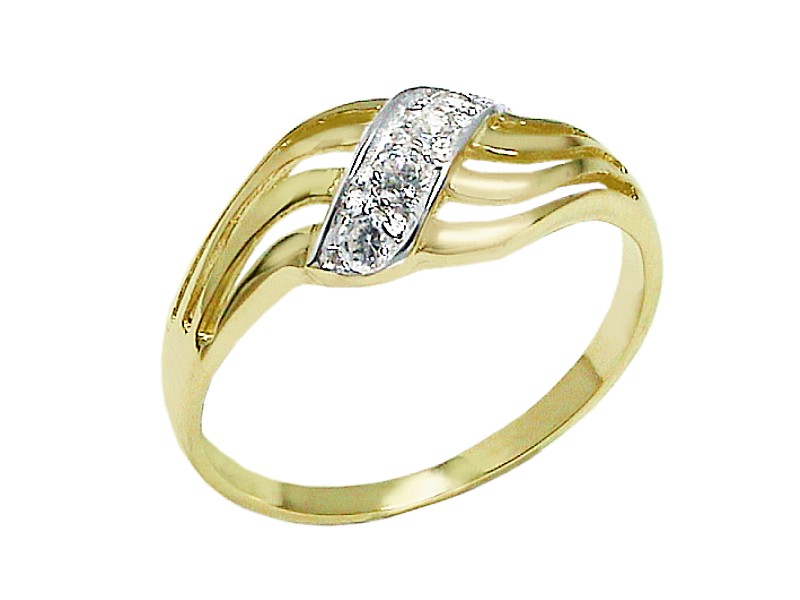Złoty pierścionek z cyrkoniami - 7457
