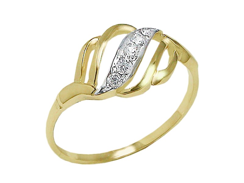 Złoty pierścionek z cyrkoniami - 7458