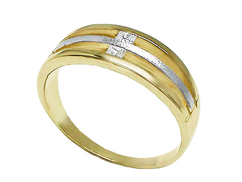 Złoty pierścionek z cyrkoniami - 7461
