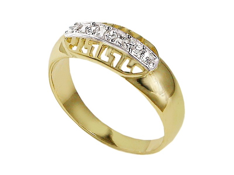 Złoty pierścionek z cyrkoniami - 7463