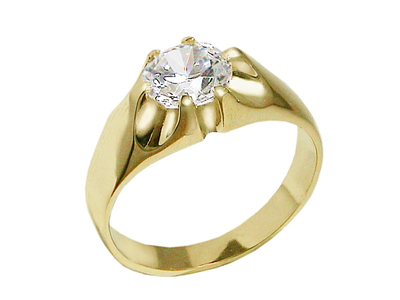 Złoty pierścionek z cyrkonią - 7464