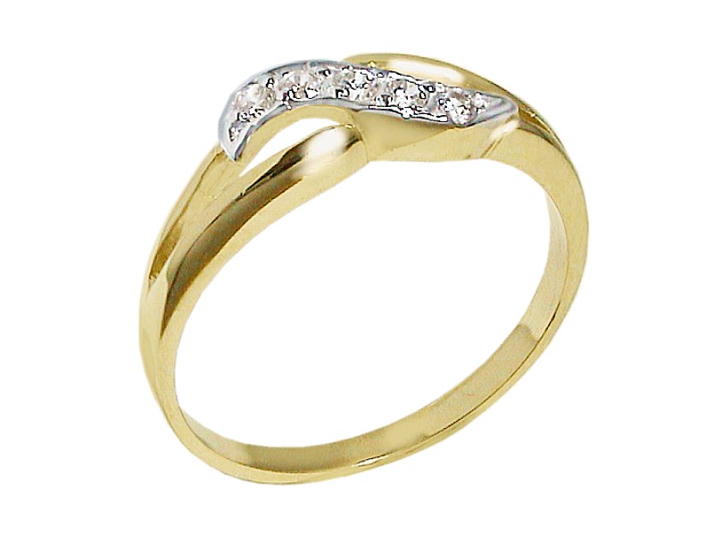 Złoty pierścionek z cyrkoniami - 7465