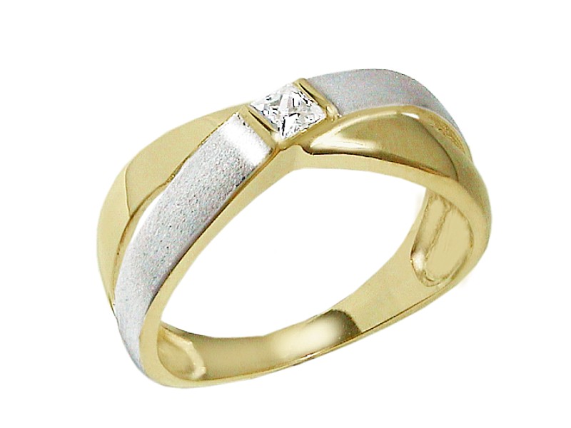 Złoty pierścionek z cyrkonią - 7466