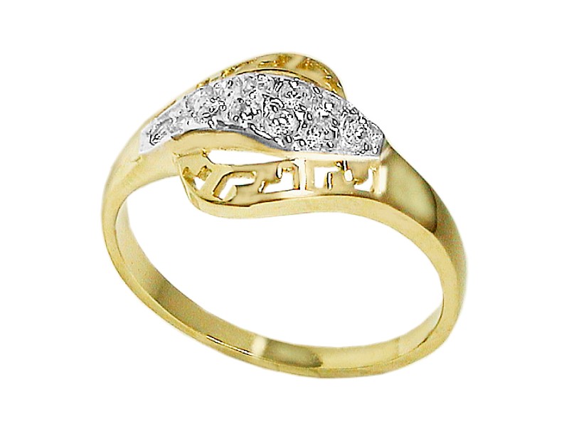 Złoty pierścionek z cyrkoniami - 7468