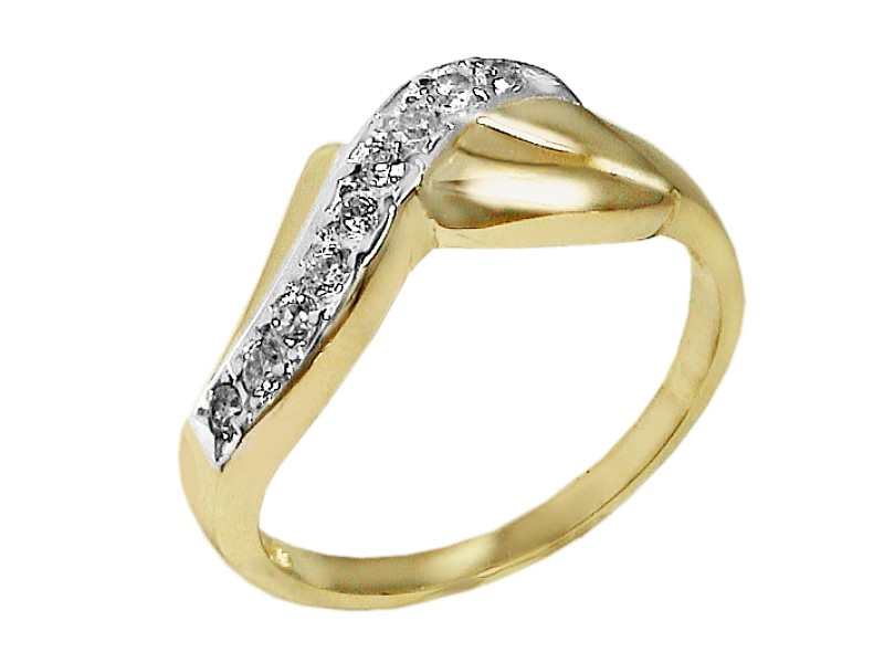 Złoty pierścionek z cyrkoniami - 7472