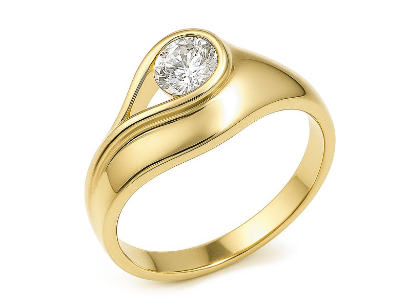 Złoty pierścionek z cyrkonią - 7474
