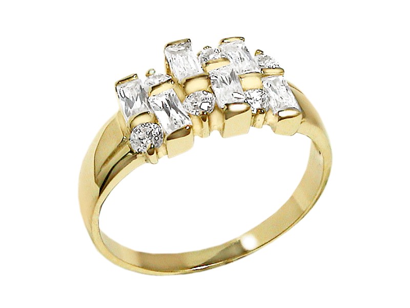 Złoty pierścionek z cyrkoniami - 7476
