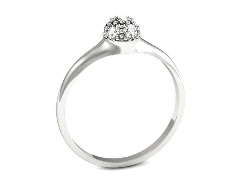 Złoty pierścionek z brylantami białe złoto - 7478b — zdjęcie 3