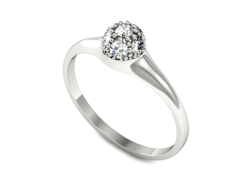 Złoty pierścionek z brylantami białe złoto - 7478b