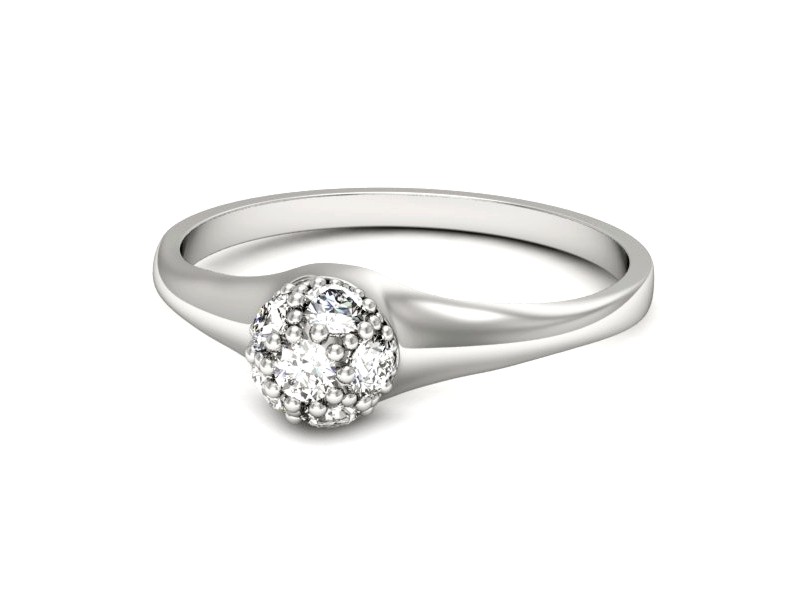 Złoty pierścionek z brylantami białe złoto - 7478b — zdjęcie 2