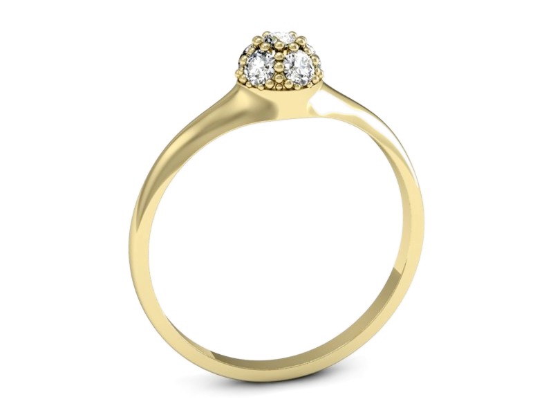 Złoty pierścionek z brylantami żółte złoto - 7478z — zdjęcie 3