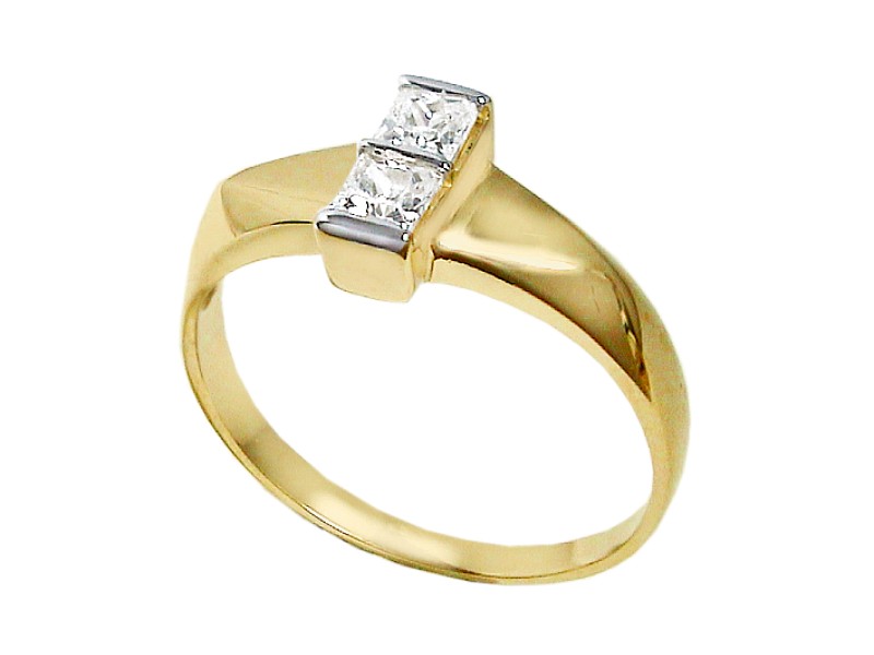 Złoty pierścionek z cyrkoniami - 7479