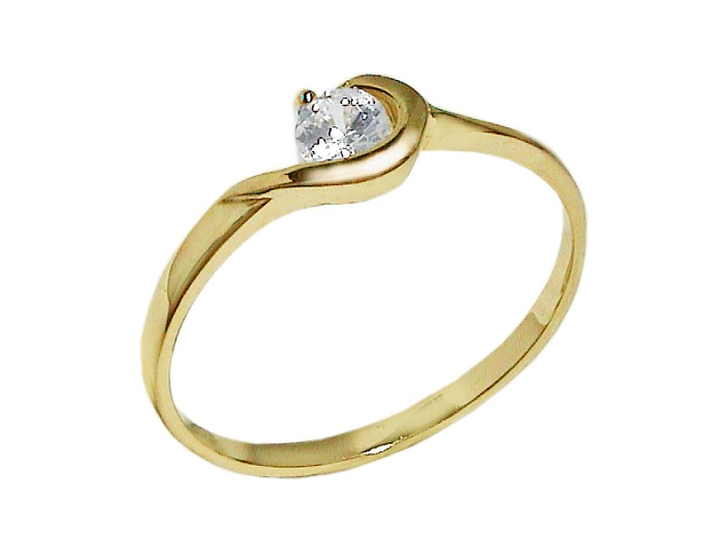 Złoty pierścionek z cyrkonią - 7482