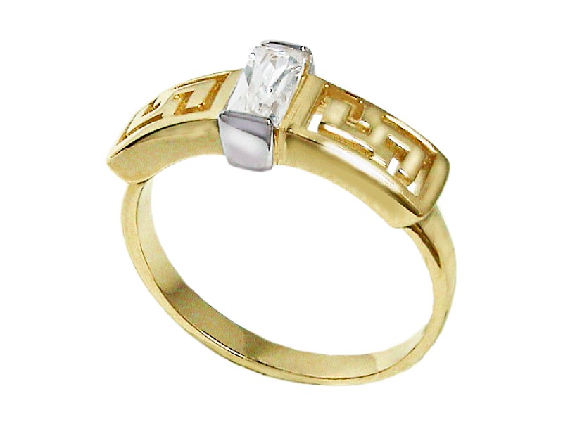 Złoty pierścionek z cyrkonią - 7483