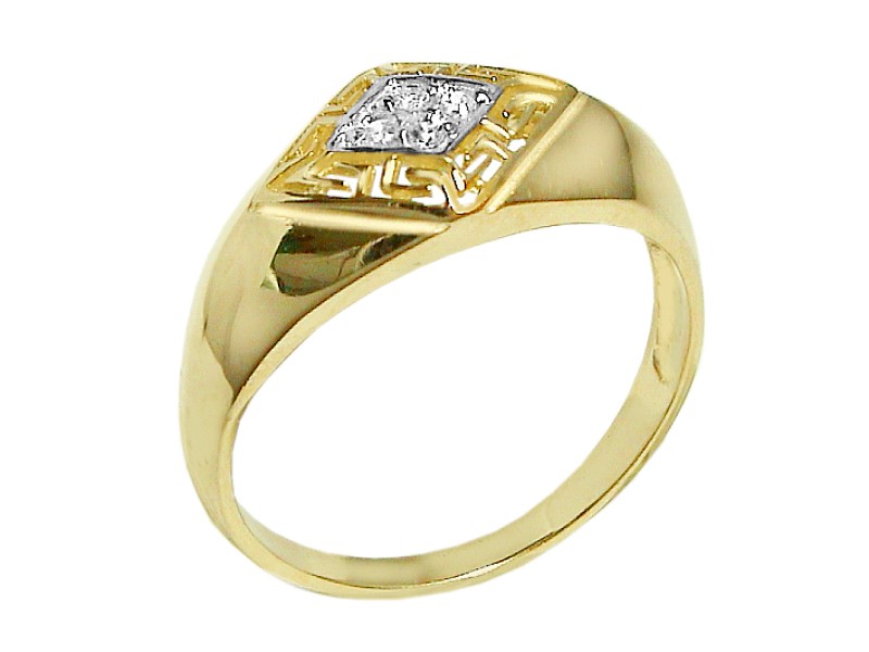 Złoty pierścionek z cyrkoniami - 7485