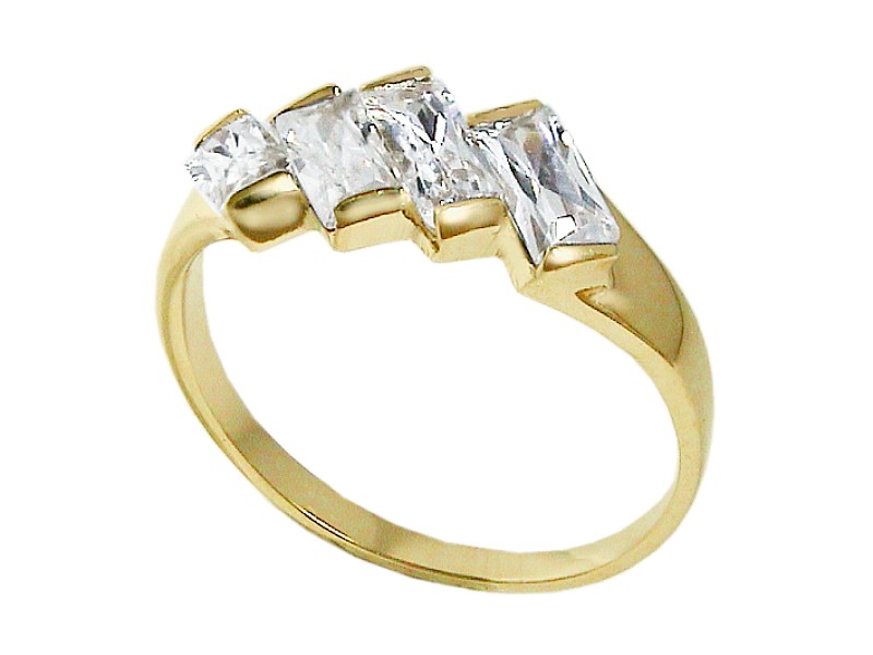 Złoty pierścionek z cyrkoniami - 7487