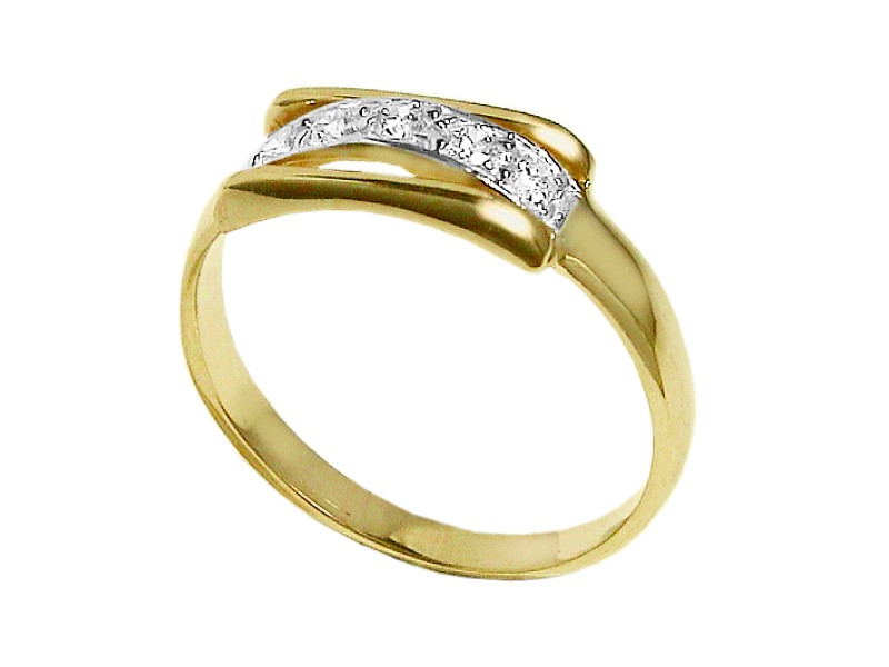 Złoty pierścionek z cyrkoniami - 7488