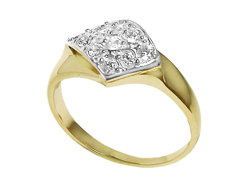 Złoty pierścionek z cyrkoniami - 7489