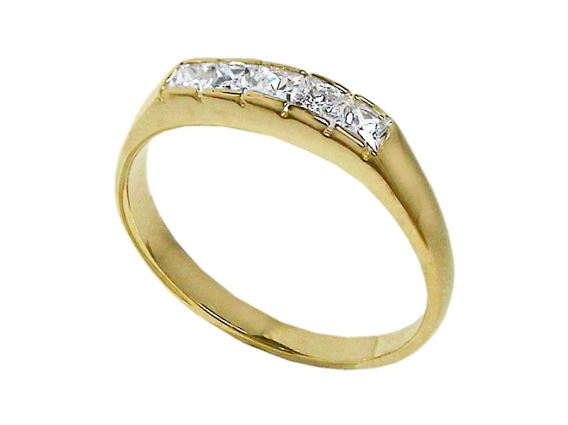 Złoty pierścionek z cyrkoniami - 7491