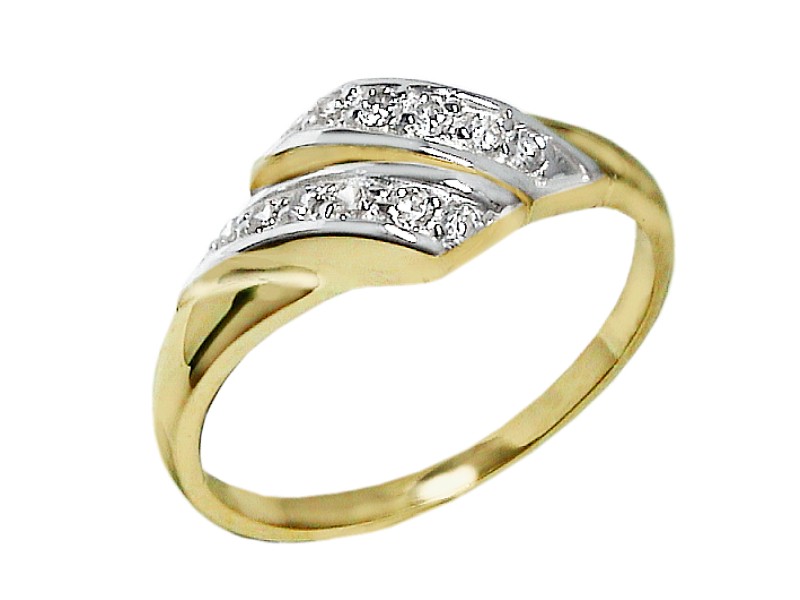 Złoty pierścionek z cyrkoniami - 7493