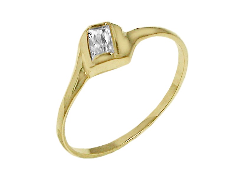 Złoty pierścionek z cyrkonią - 7494