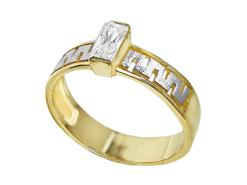 Złoty pierścionek z cyrkoniami - 7495