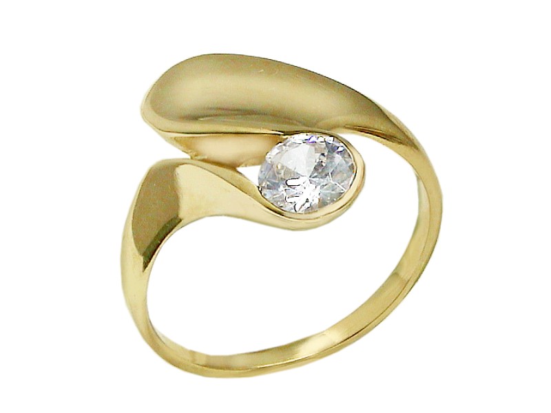Złoty pierścionek z cyrkonią - 7496