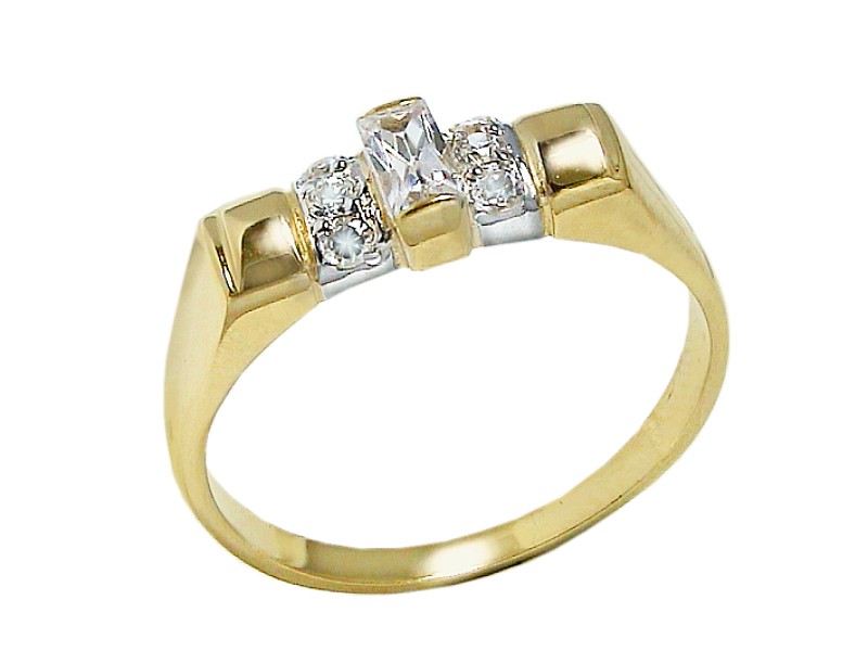 Złoty pierścionek z cyrkoniami - 7497