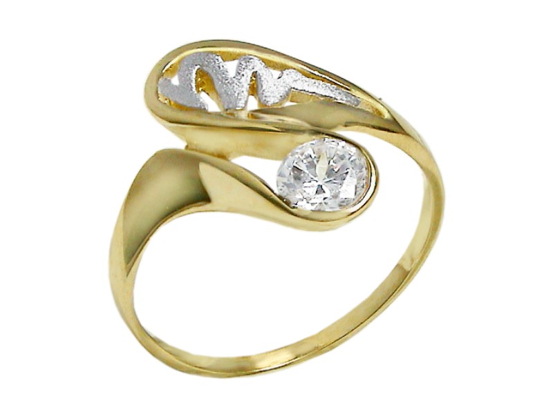 Złoty pierścionek z cyrkonią - 7498