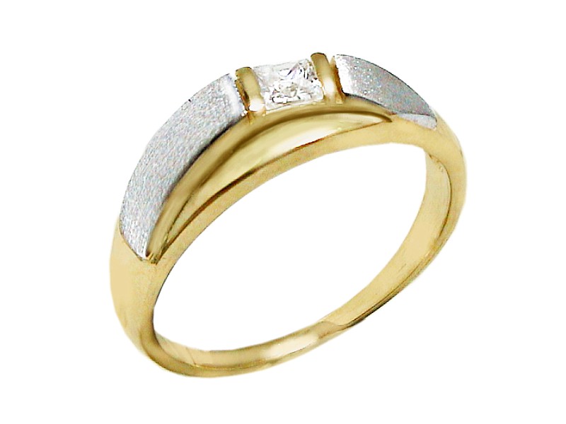 Złoty pierścionek z cyrkonią - 7499