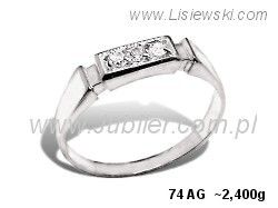 Pierścionek srebrny z cyrkoniami biżuteria srebrna - 74ag