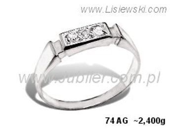 Pierścionek srebrny z cyrkoniami biżuteria srebrna - 74ag - 1