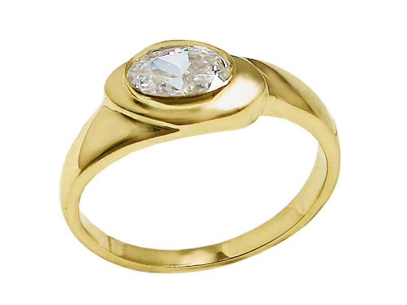 Złoty pierścionek z cyrkonią - 7500