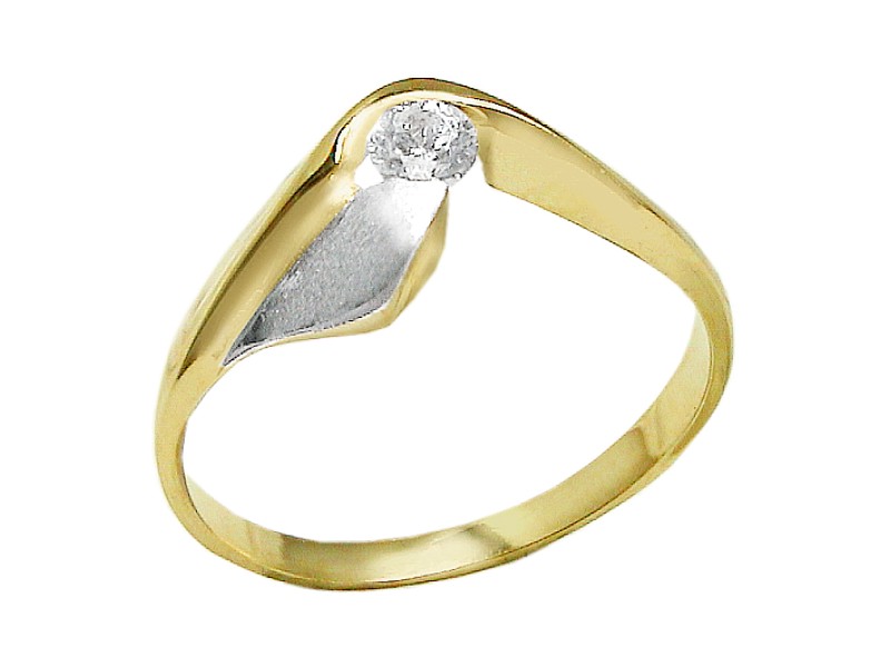 Złoty pierścionek z cyrkonią - 7501