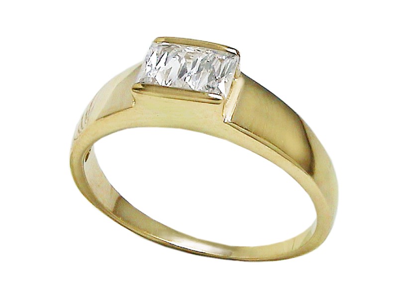 Złoty pierścionek z cyrkoniami - 7504