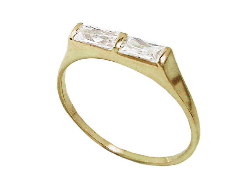 Złoty pierścionek z cyrkoniami - 7506